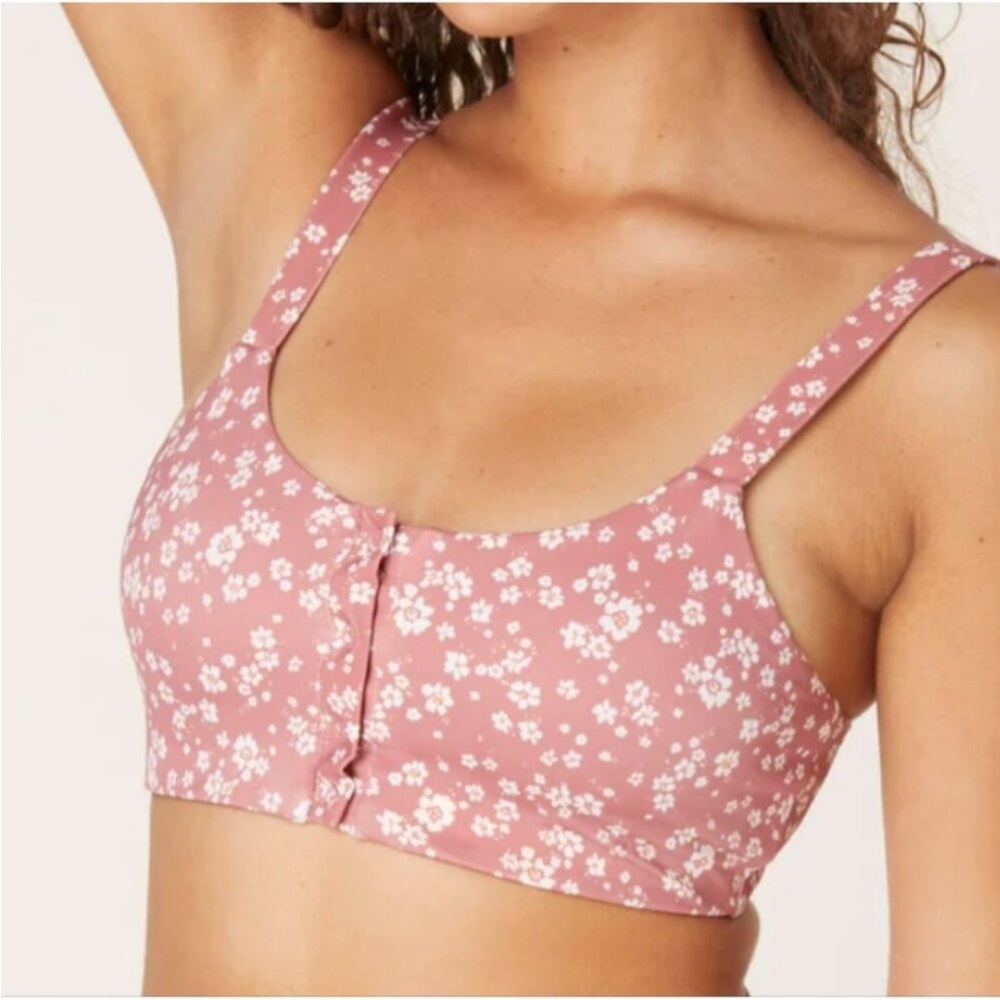 Andie Swim The Snap Scoop Top in Ditsy Floral Rose